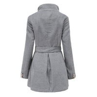 Women's Long Slim Fit Long Sleeve Woolen Coat