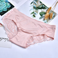French Rim Free Lace Antibacterial Ice Silk Briefs