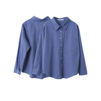 Women's Casual Long-sleeve Plaid Shirt Loose