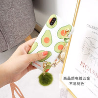 Compatible With Compatible With Raindrop Gem Chain Avocado  6s For Mobile Phone Silicone Case Iphonex Soft Shell 7plus Water Mane
