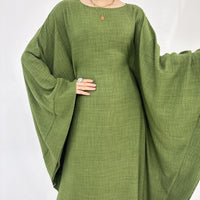 Women's Waist-Cinching Batwing Sleeve Dress