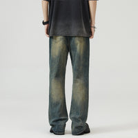 Retro Rust Blue Jeans Men's Loose Mop