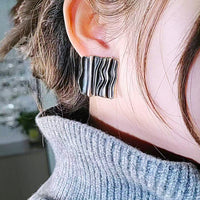 Europe And America Cross Border Ins Style Irregular Metal Pleated Paint Ear Studs