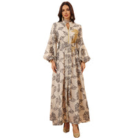 Women's Fashion Floral Print Long Sleeve Dress
