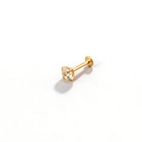 Titanium Alloy 18K Gold-Plated 5A Zircon Earrings