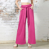 Women's Draped Lace-Up Wide Leg Pants  Soft Comfortable Casual Yoga Trousers For Autumn Winter