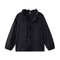 European And American-style Long-sleeve Ruffled Blouse For Women