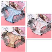 Low-rise Embroidered Lace Panties And Mesh Briefs