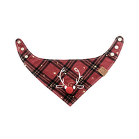 Pet's Saliva Towel Christmas Deer Scarf Large Medium And Small For Cats And Dogs Triangular Binder