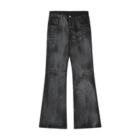Washed Black Jeans Men's Straight Bootcut Trousers