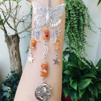 Butterfly Style Sun And Moon Accessories Crystal Ball Wind Chimes
