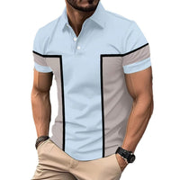 Lapel Collar Button Color Matching Versatile T-shirt