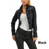 Women's Solid Color Slim-fit Jacket Denim Coat