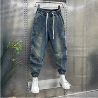 Fashion Leisure Washed-out Ankle-tied Jeans