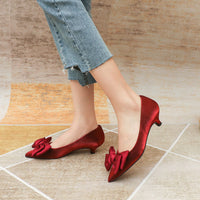 Comfortable Bow Point Toe Stiletto Shoes