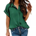 Women's Turn-Down Collar Button-Up Shirt Top