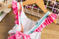 Back Cross Double Bow Swimsuit Large Back Lace One Piece