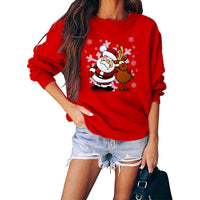Merry Christmas Sweater Crew-Neck Red Long-Sleeve Pullover