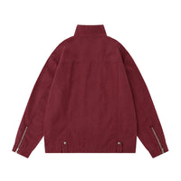 Stand Collar Zipper Jacket Men's Loose Spring And Autumn Sleeve Zipper Workwear