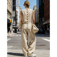 Womens Sleeveless Top And Pants Two-piece Set