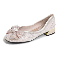 Dignified Rhinestone Bow Flat Temperament Leisure Shoes