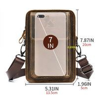 Men's Leather Belt Multi-functional Shoulder Messenger Bag