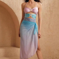 Swimsuit Hot Spring Set With Hollowed-Out Bikini
