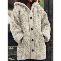 3D Printed Autumn Winter Coat Thickened Hooded Cardigan Sweater