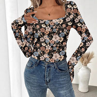 New Womens Pullover Crew-Neck Leopard-Print One-Piece Top