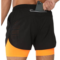 Quick-dry Lining Anti-exposure Double-layer Fitness Shorts For Men
