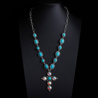 Fashionable Retro Ethnic Style Turquoise Necklace
