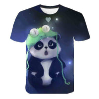 Summer Kids Korean Kitty Print Short Sleeve