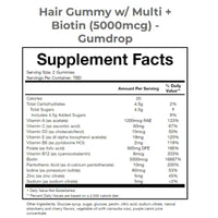 Hair Gummies With Micrograms Of Biotin And Vitamins