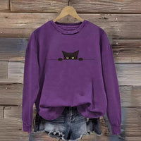 Loose Round Neck Pullover Animal Print Sweater