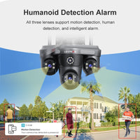 Three-screen APP-controlled Rotating 15 Million-pixel HD Camera