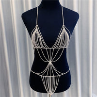 AccessoriesExaggerated Rhinestone Body Chain Bra Panties