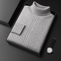 Thickened Turn-Down Collar Thermal Crewneck Cashmere Base Layer Sweater Plus-Size Knitted Pullover