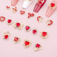 Glass New Year Nail Ornament Red Bow Accessories