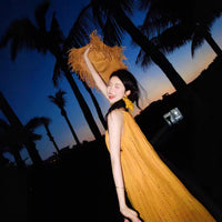 Sweet Fresh-style Spaghetti-strap Dress For Women