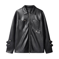 Men's Niche Design Two-way Zipper Stitching Riding Motorcycle Jacket