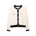 Golden Single-breasted Long Sleeve Knitted Outer Sweater