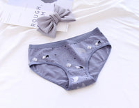 Cartoon Print Mid-waist Girls Cotton Triangle Bottom
