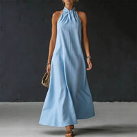 Women's Off-Shoulder Sleeveless Cross-Strap Dress