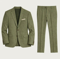 Men Leisure Set Digital Printing Two Button Suit Top Two-piece Pants
