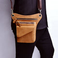 Genuine Leather Mens Waist Bag Outdoor Tactical Leg Rig