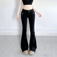 Patchwork Casual Trendy Low-rise Denim Jeans For Sassy Girls