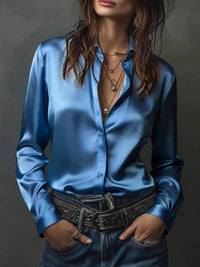 Women's Western-style Resort Casual Satin Best-selling Shirt