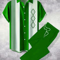 Mens Casual And Stylish Short-sleeve Shirt And Pants Set