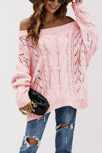 Strapless Plus Size Loose Off Shoulder Solid Color Pullover Sweater