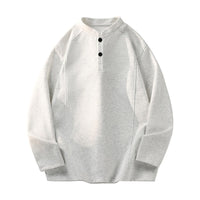 American Style Henry Collar Sweatshirt Long Sleeve Women's Base Layer